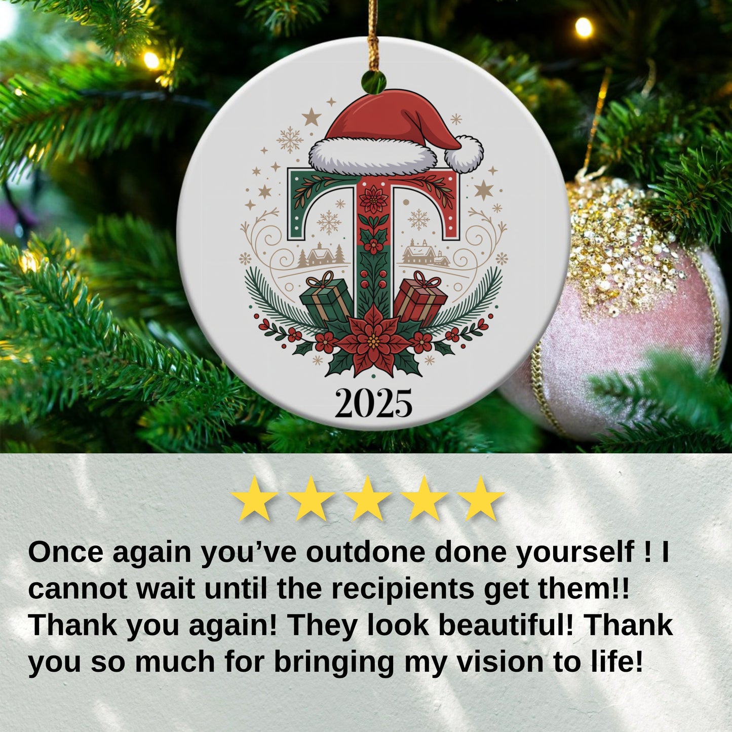 Santa Hat Christmas Ornament 2025 Holiday Decor product