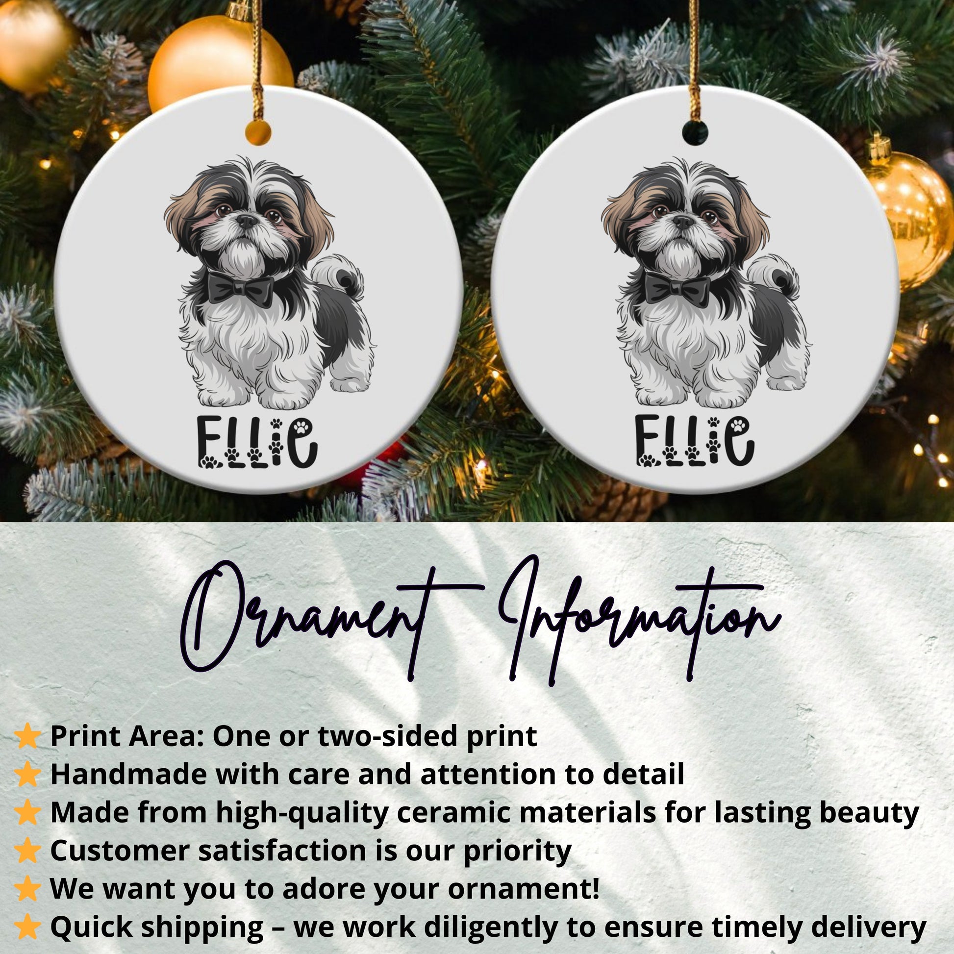 Personalized Christmas Dog Ornament Cute Pet Décor product