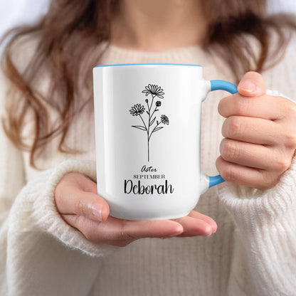 Custom Aster Mug for September Named Deborah