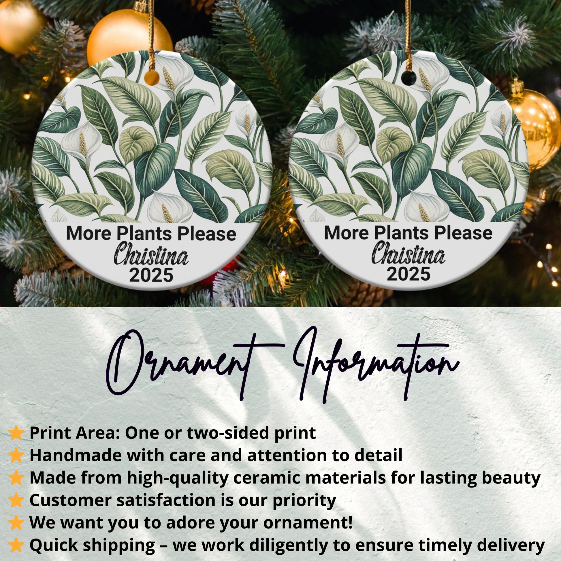 More Plants Please Personalized Ornament product