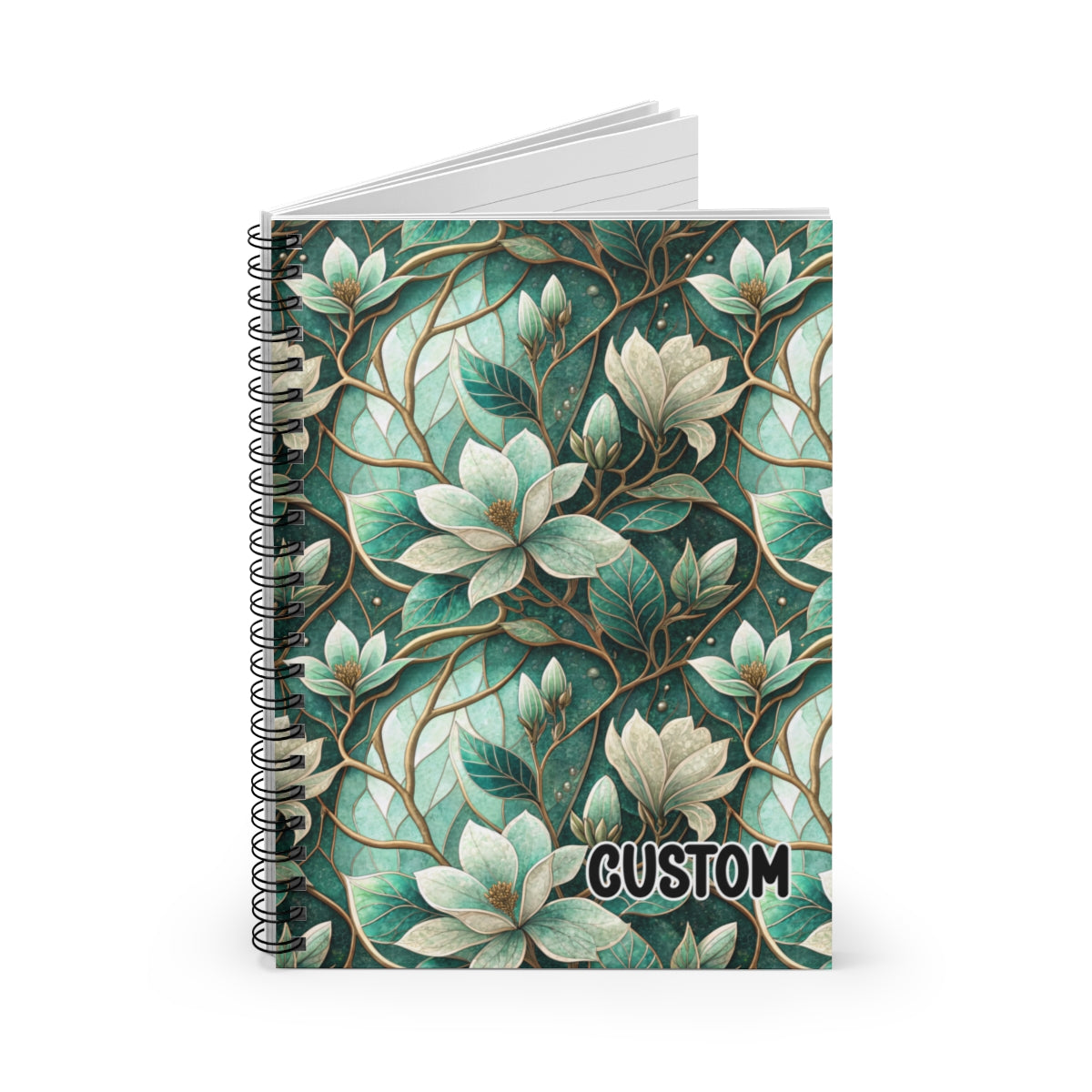 Custom Spiral Notebook with Floral Design