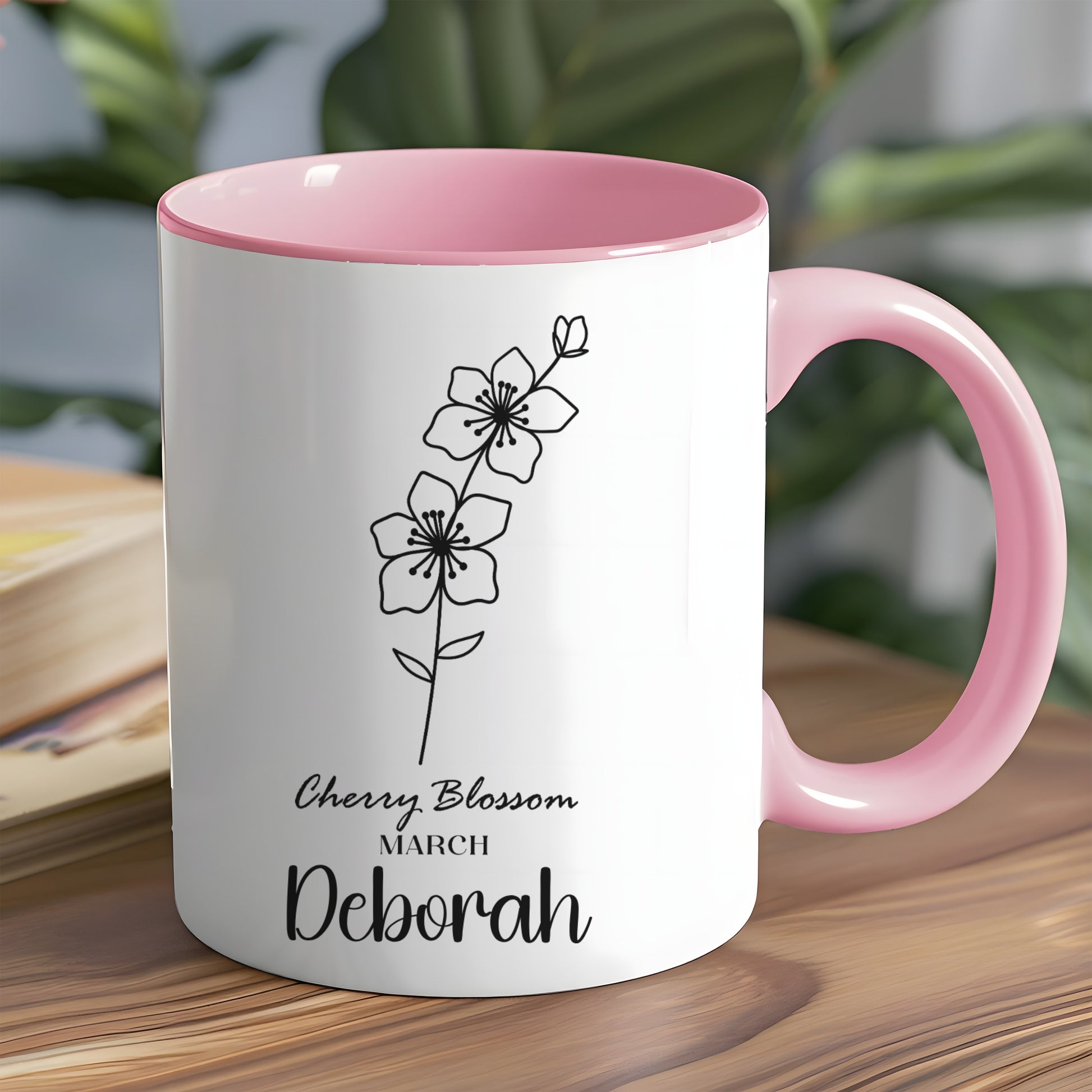 Cherry Blossom March Deborah Personalized Mug Gift