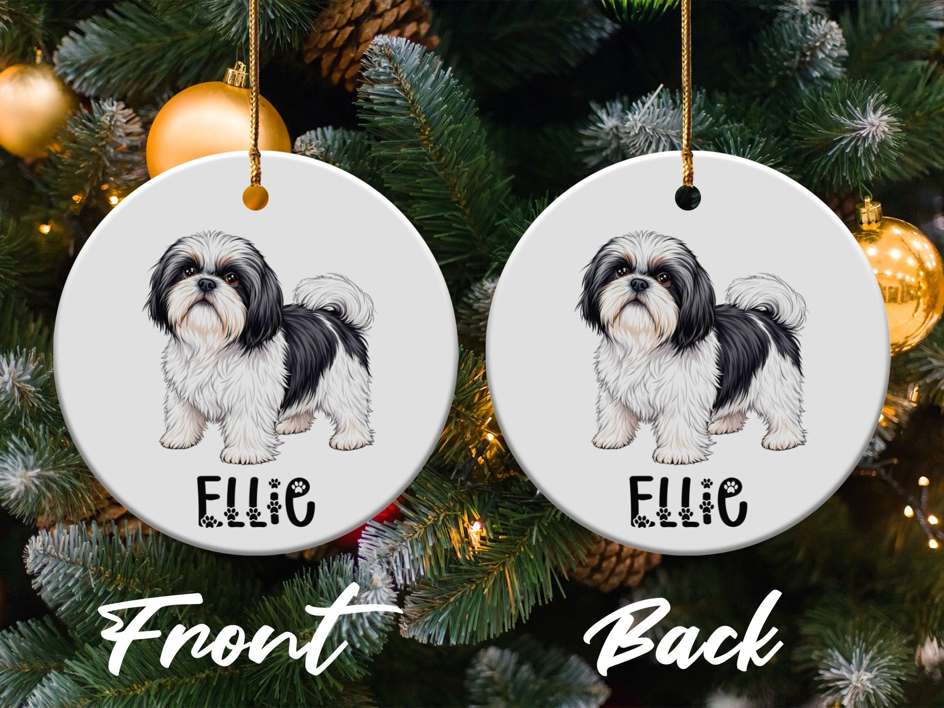 Personalized Dog Breed Name Christmas Ornament product type