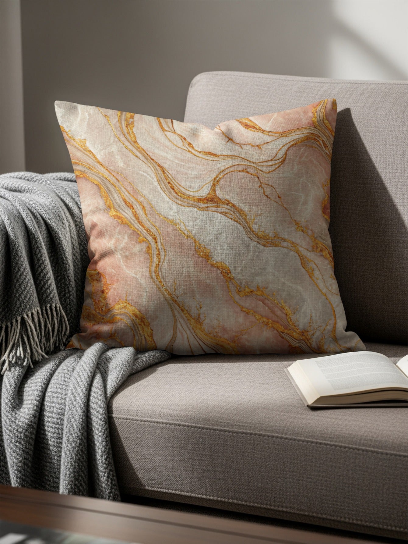 Elegant Marble Pattern Throw Pillow for Modern Decor