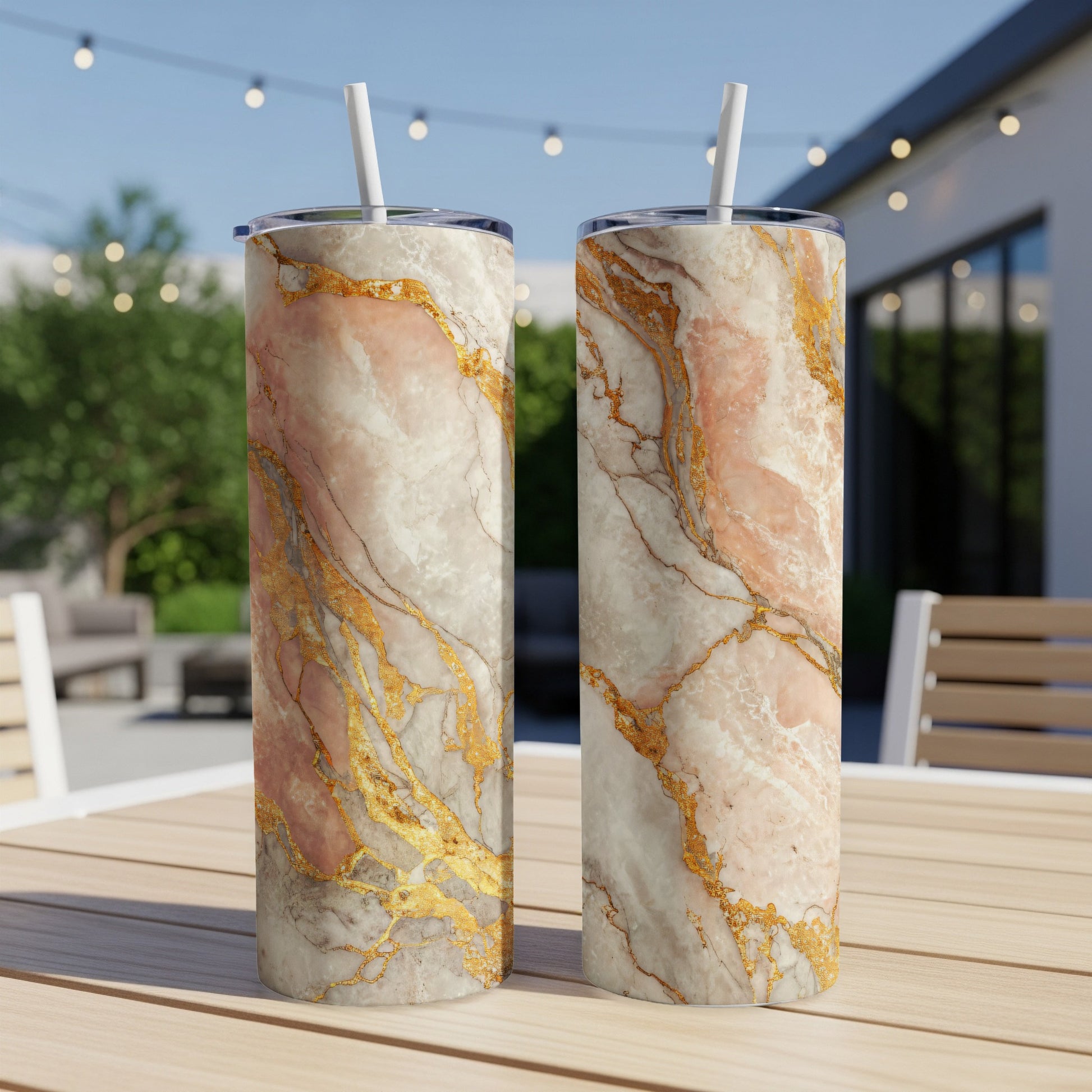 Marble Gold Vein Pattern Insulated Tumblers product