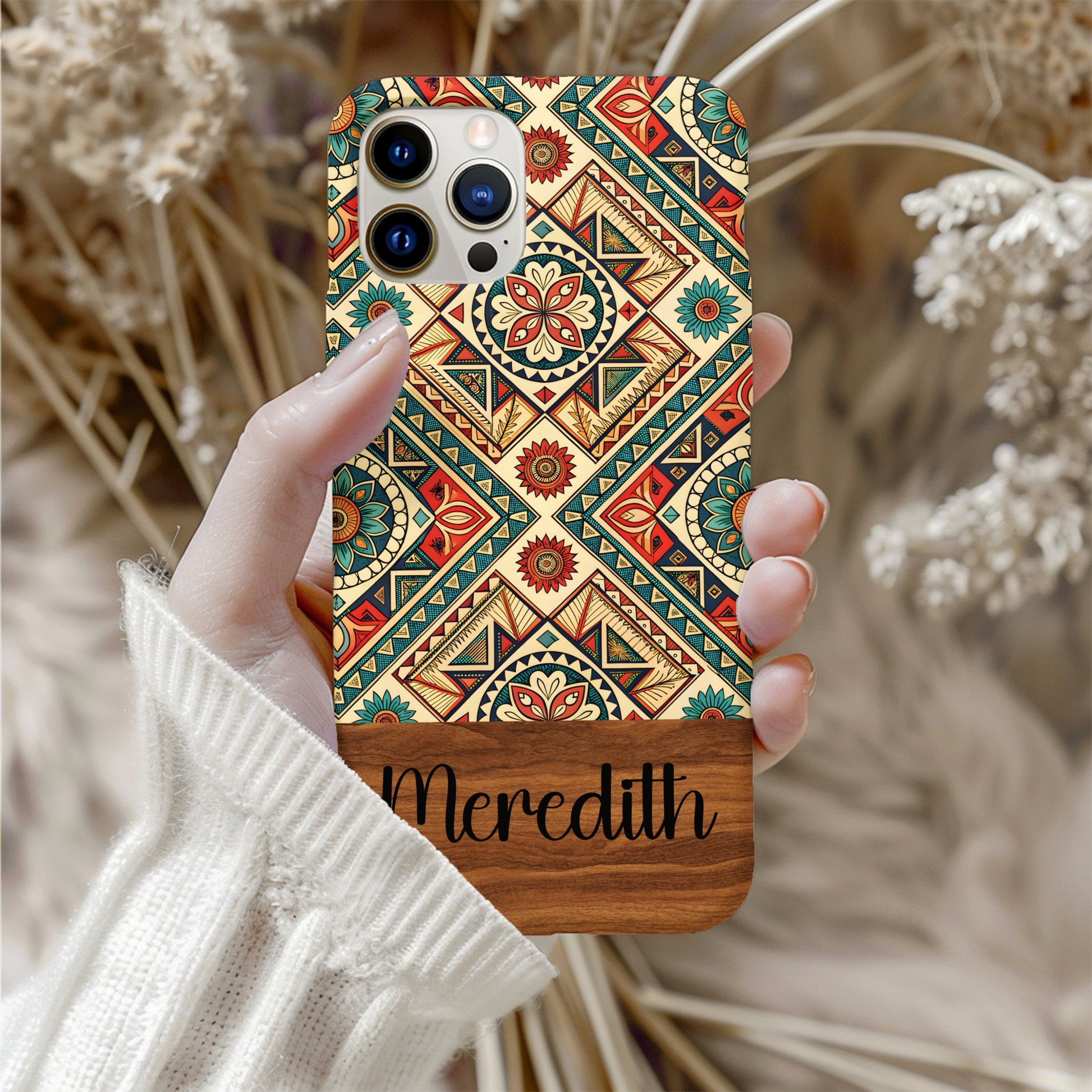 Personalized Aztec Pattern Phone Case With Name Meredith