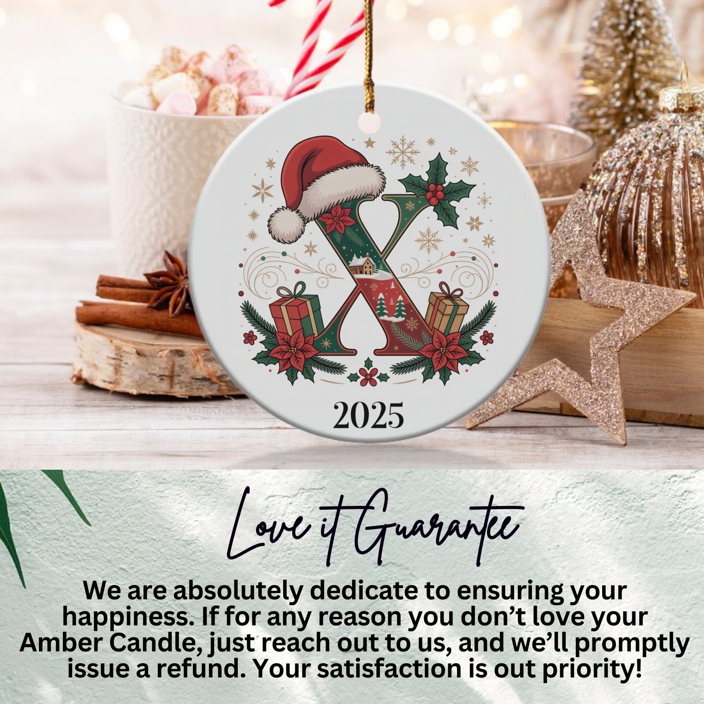 Festive Christmas Ornament Initial X 2025 product type