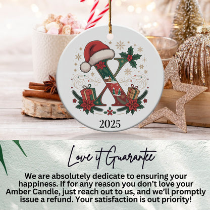Festive Christmas Ornament Initial X 2025 product type