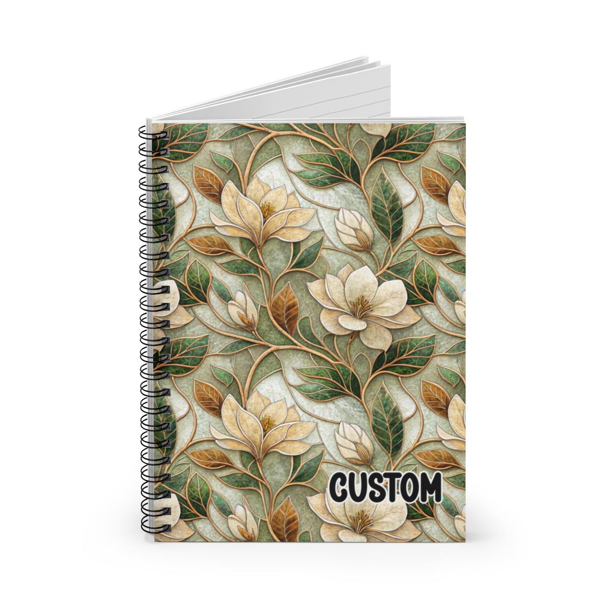 Custom Floral Spiral Notebook Personalized Design