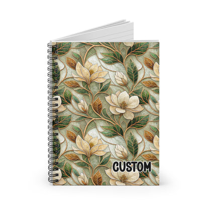 Custom Floral Spiral Notebook Personalized Design