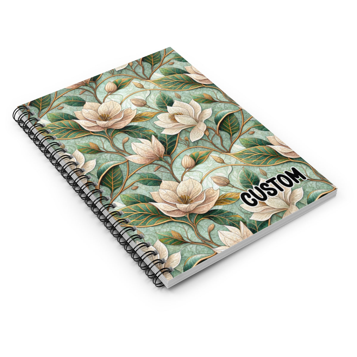 Floral Pattern Spiral Bound Custom Notebook