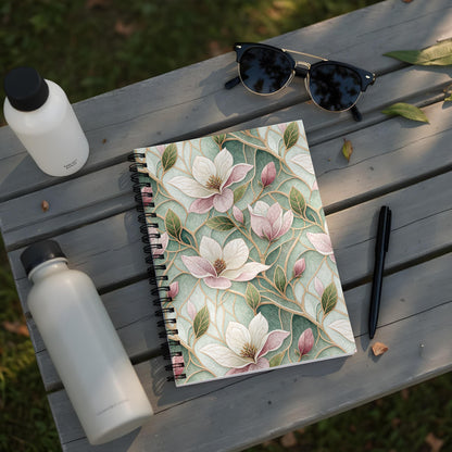 Elegant Floral Design Spiral-Bound Notebook