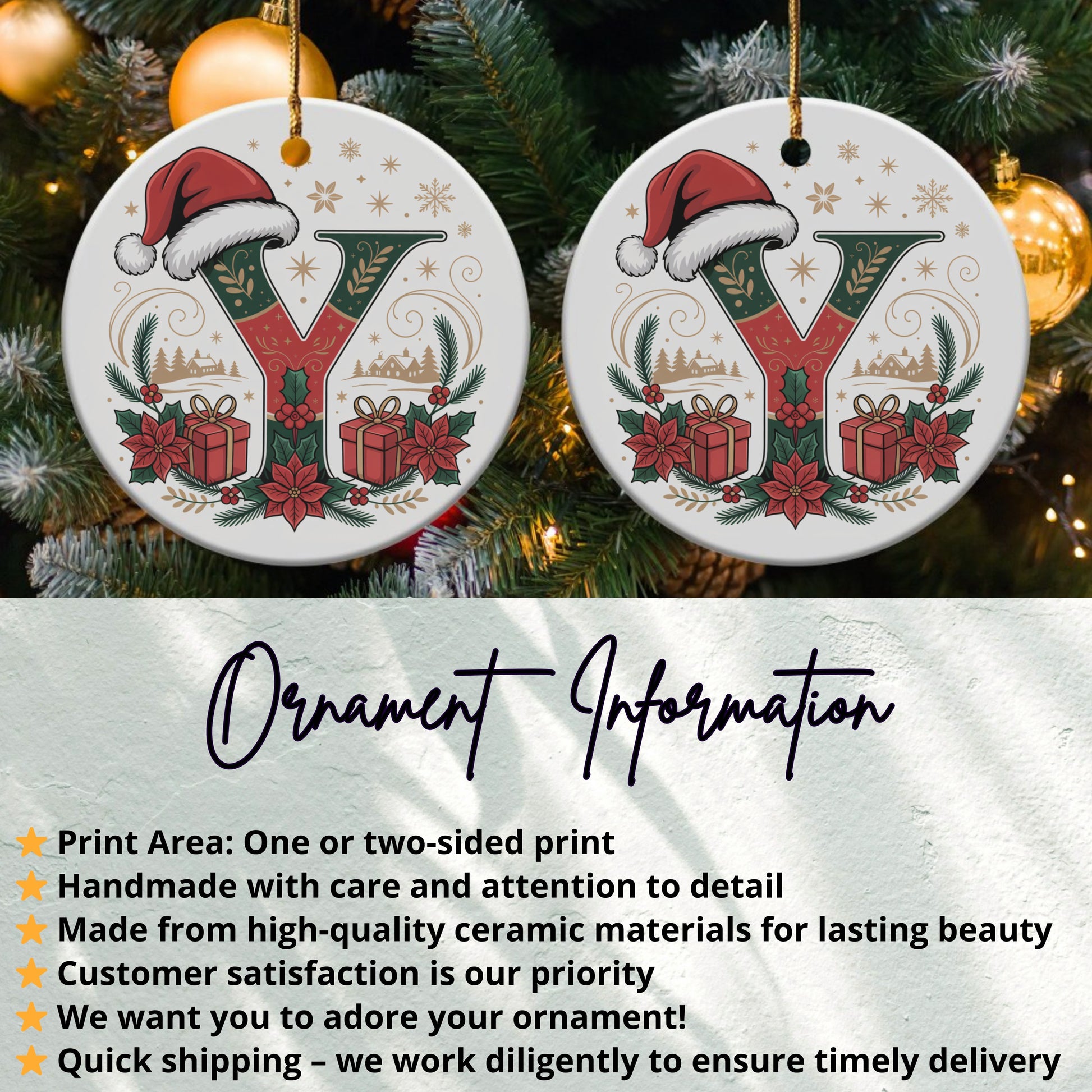 Christmas Holiday Ornaments with Decorative Y product type