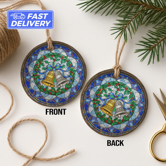 Christmas Bells Round Double-Sided Hanging Ornament product