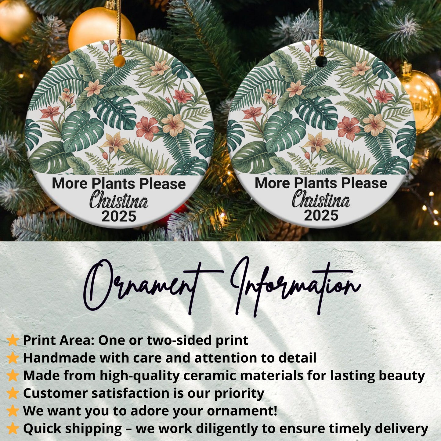 More Plants Please Personalized Ornament product