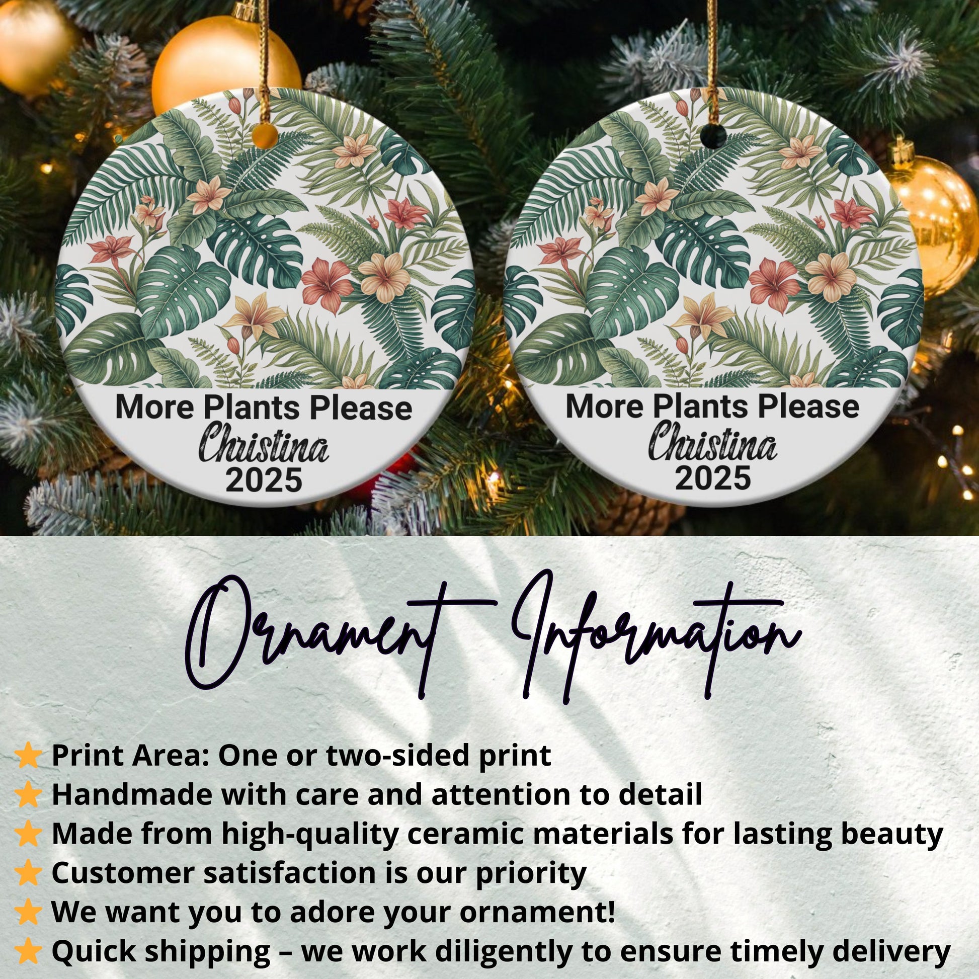 More Plants Please Personalized Ornament product