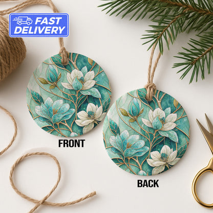 Floral Design Double-Sided Ornament with Fast Delivery