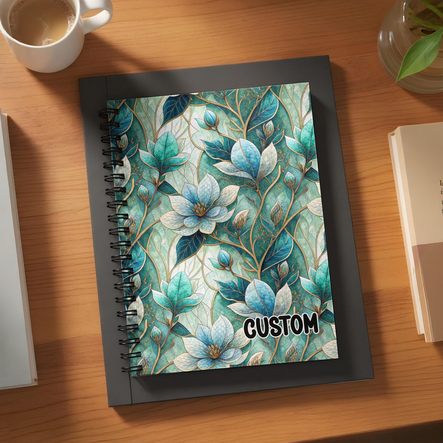 Custom Floral Design Spiral Notebook