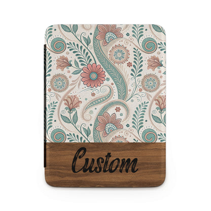 Custom Floral Pattern Decor with Wooden Accent