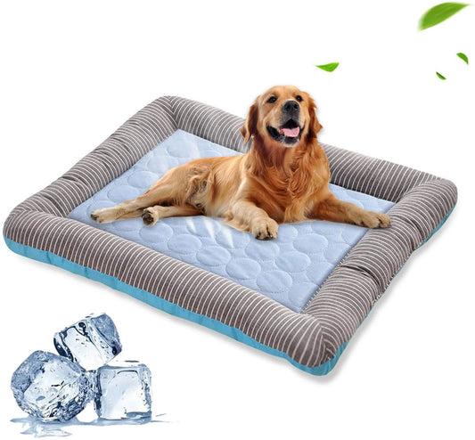 Pet Cooling Pad Bed for Dogs Cats Puppy Kitten Cool Mat Pet Blanket Ice Silk Material Soft for Summer Sleeping Pink Blue Breathable