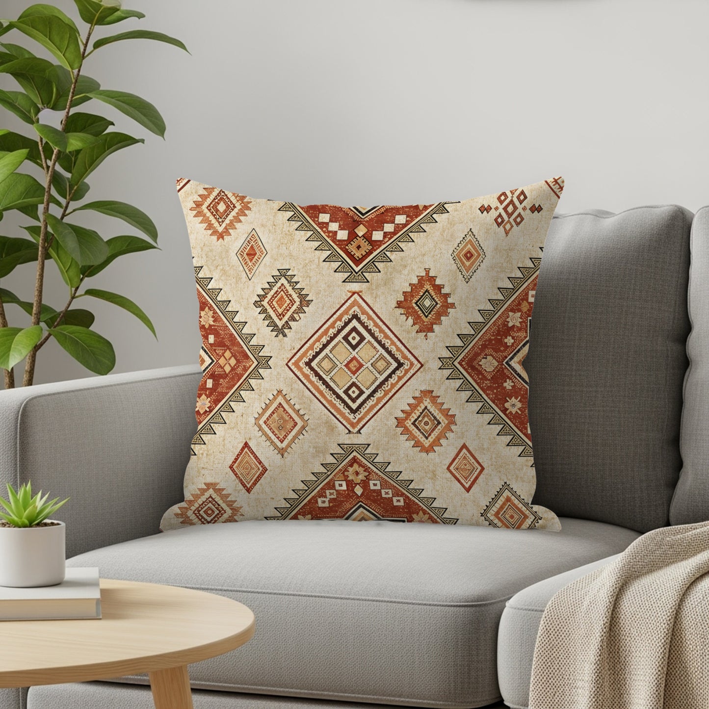 Geometric Pattern Boho Chic Cushion for Home Decor