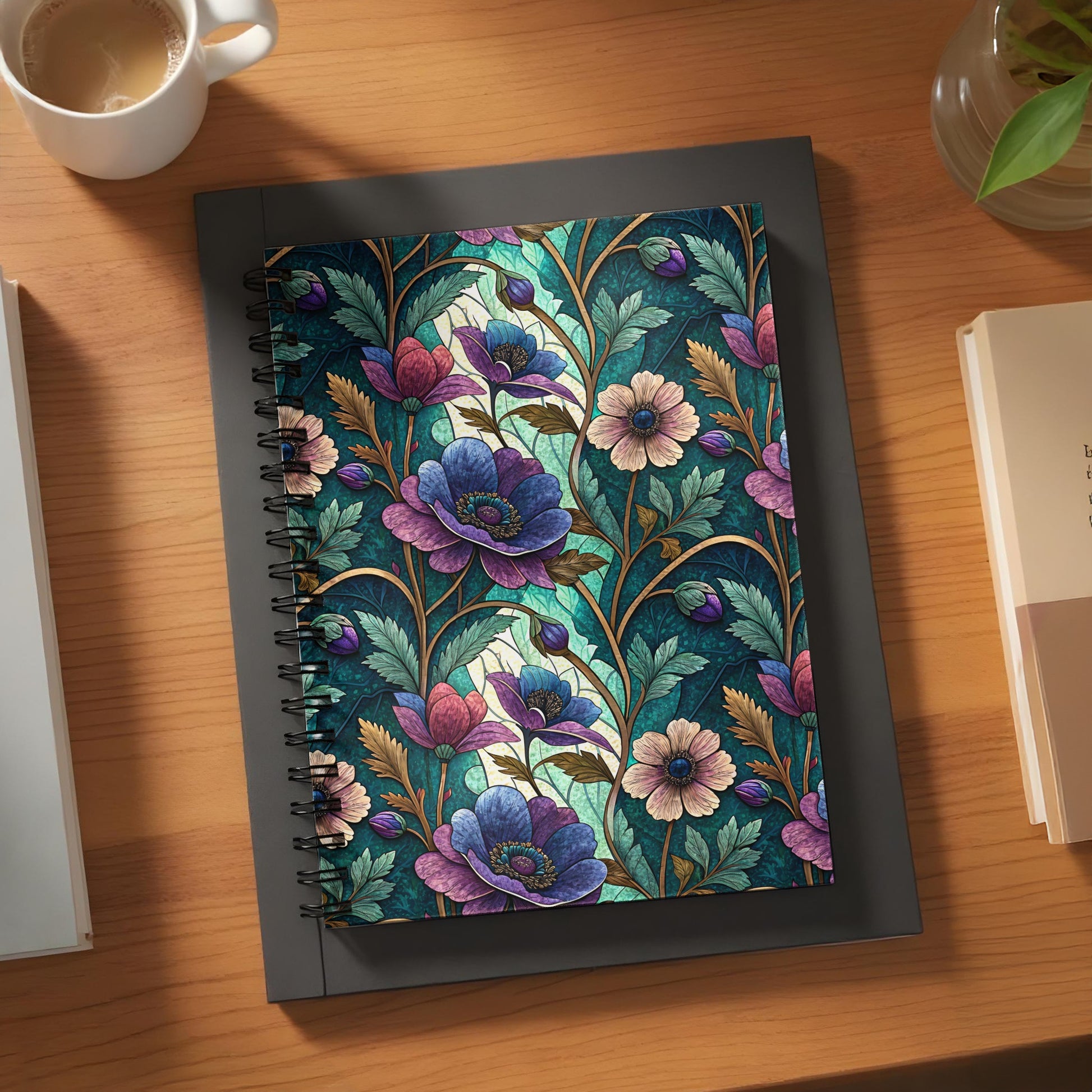 Vibrant Floral Pattern Spiral Bound Journal Product