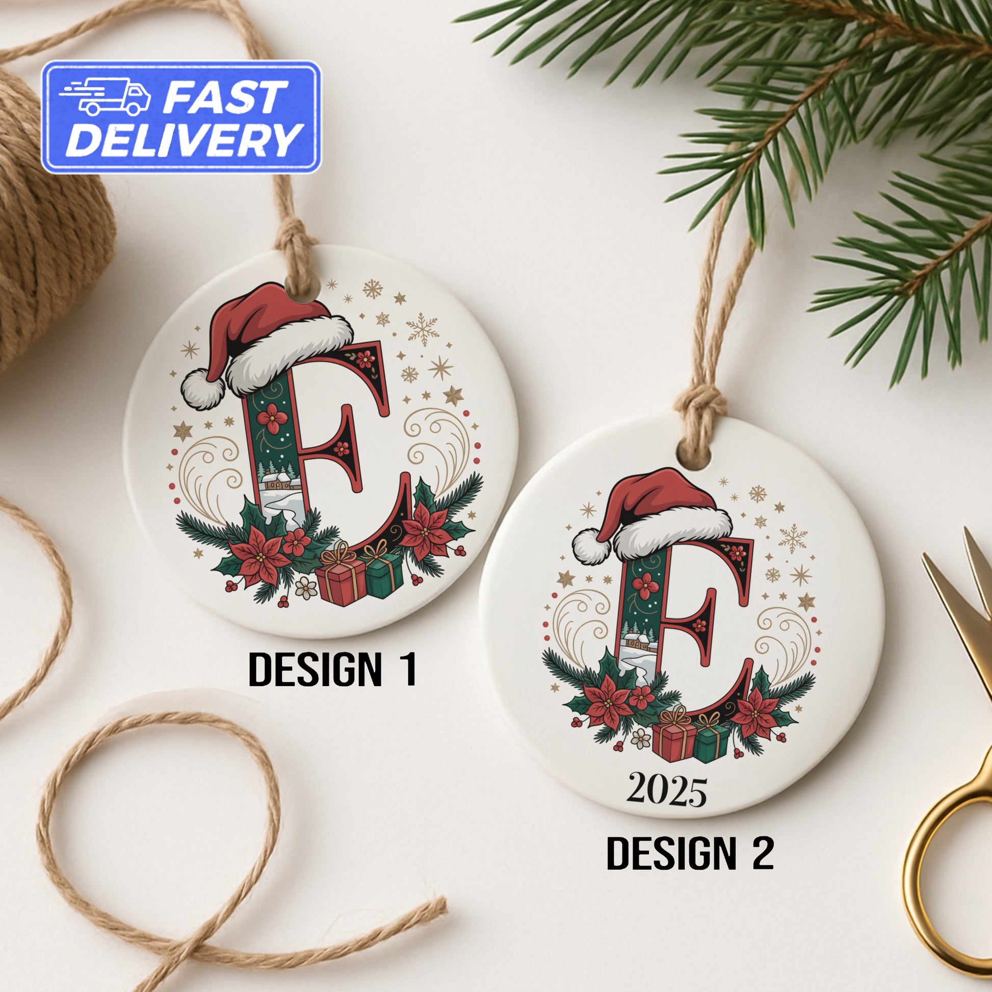 Personalized Christmas Santa Hat Ornament product