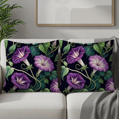 Elegant Purple Flower Decorative Throw Pillow Covers