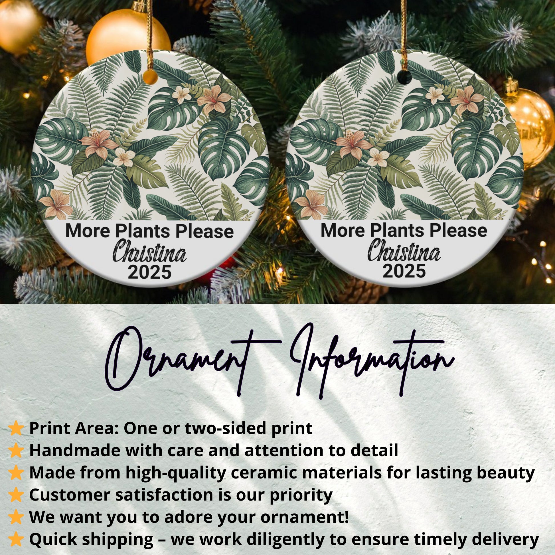 More Plants Please Personalized Ornament Product