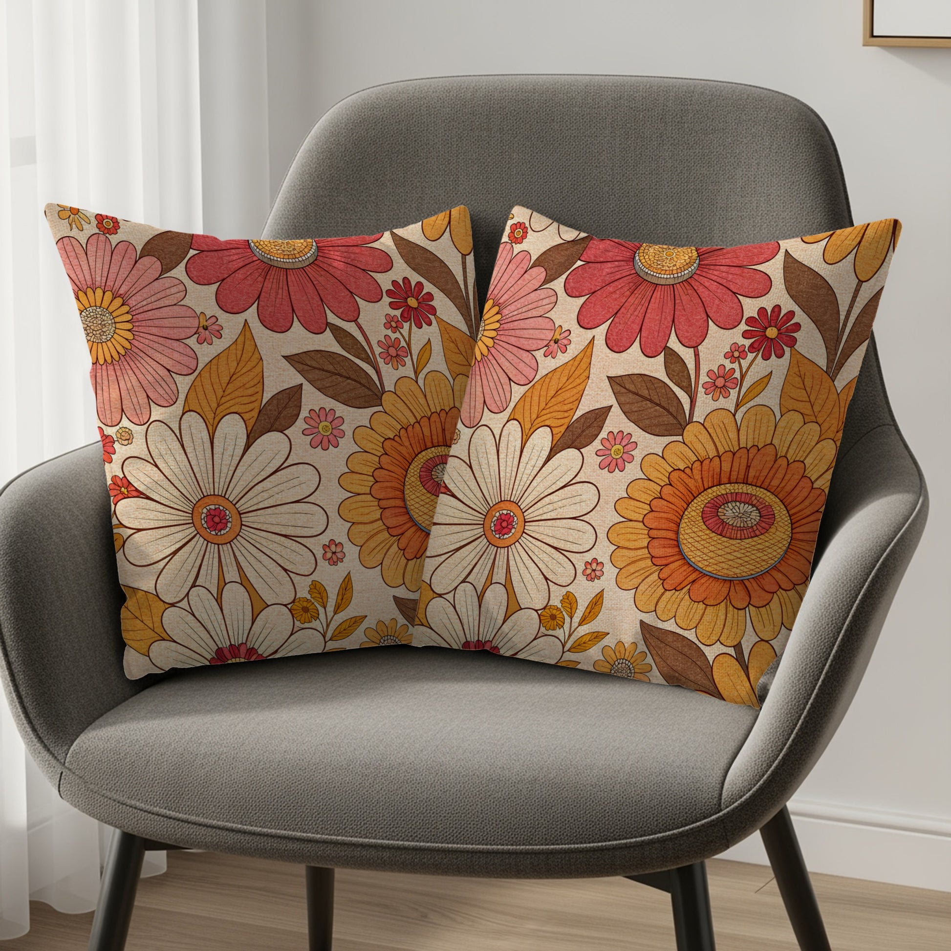 Colorful Floral Pattern Decorative Pillow Sets