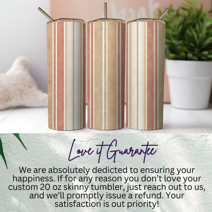 Custom 20 oz Skinny Tumbler with Striped Design
