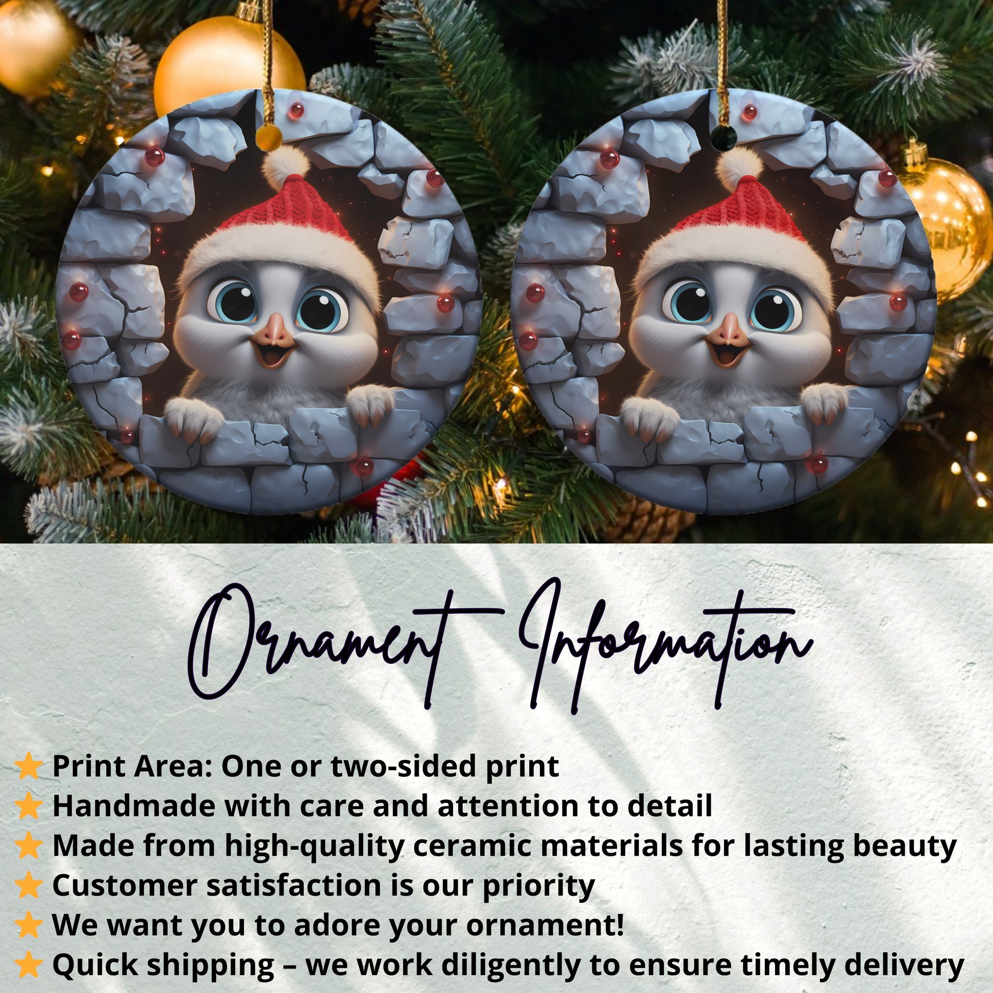 Cute Christmas Owl Hanging Ornament product type