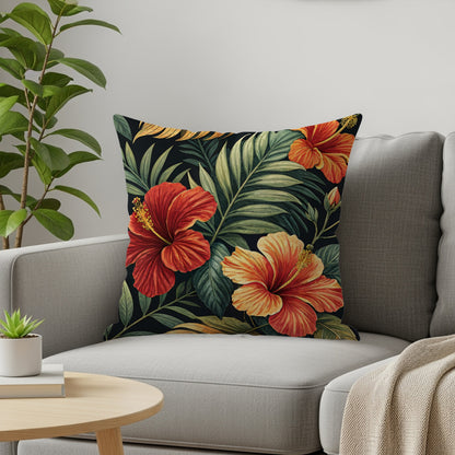 Vibrant Hibiscus Floral Pattern Tropical Botanical Art - Walk Greener