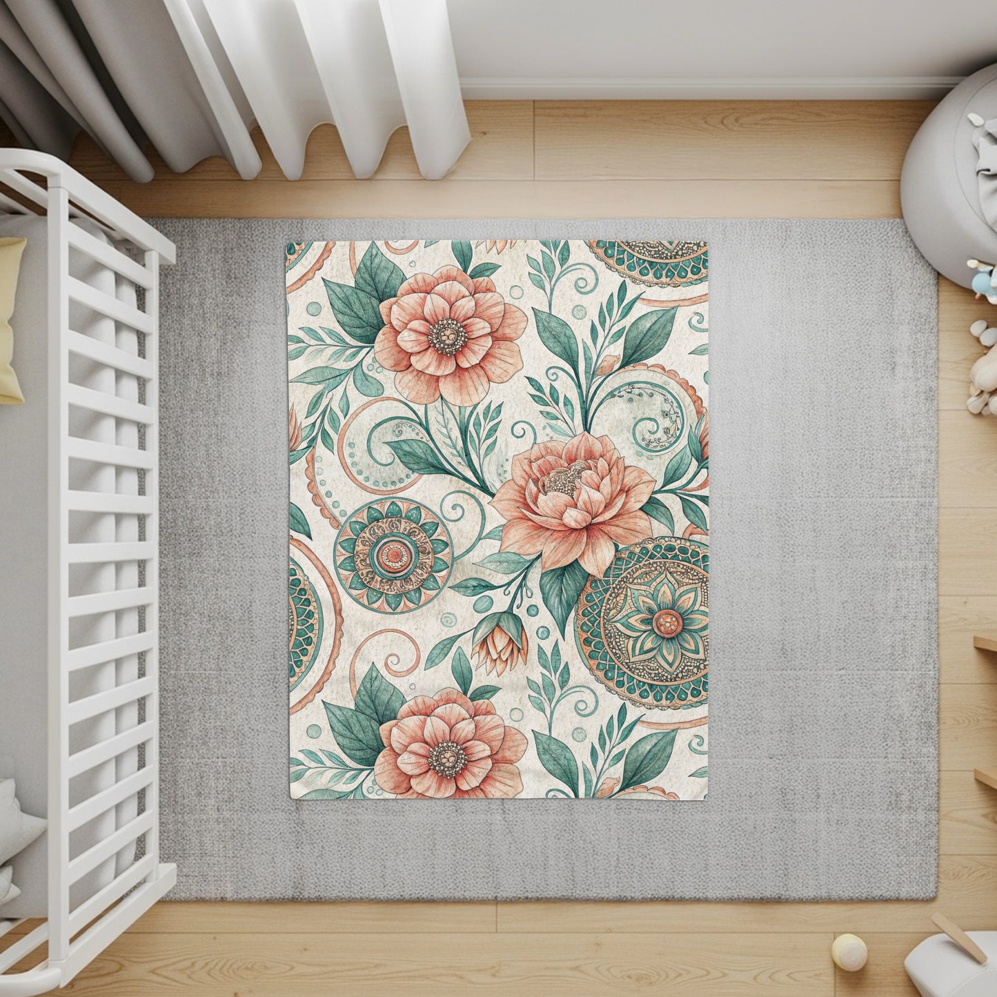 Artistic Vintage Floral Garden Inspired Artwork Velveteen Plush Blankets - Walk Greener