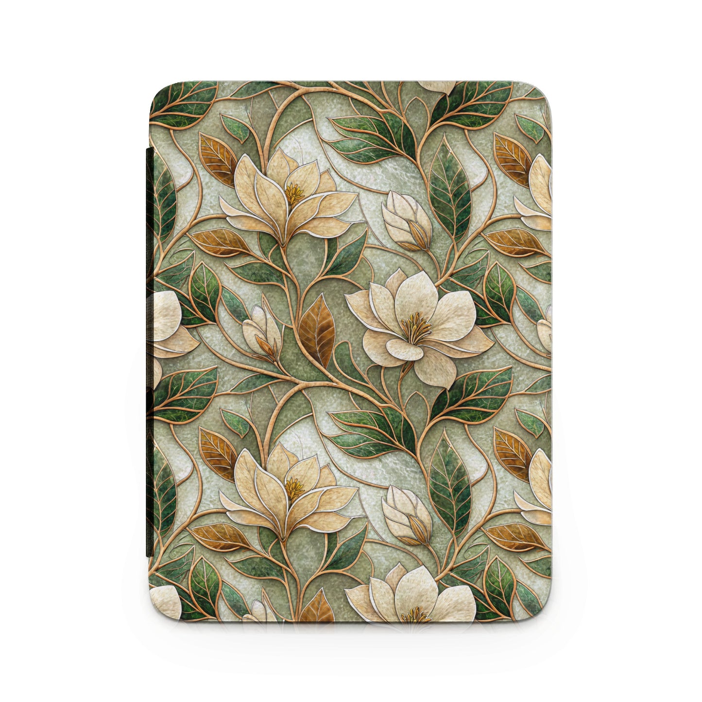 Elegant Floral Pattern Case with Green and Beige Tones