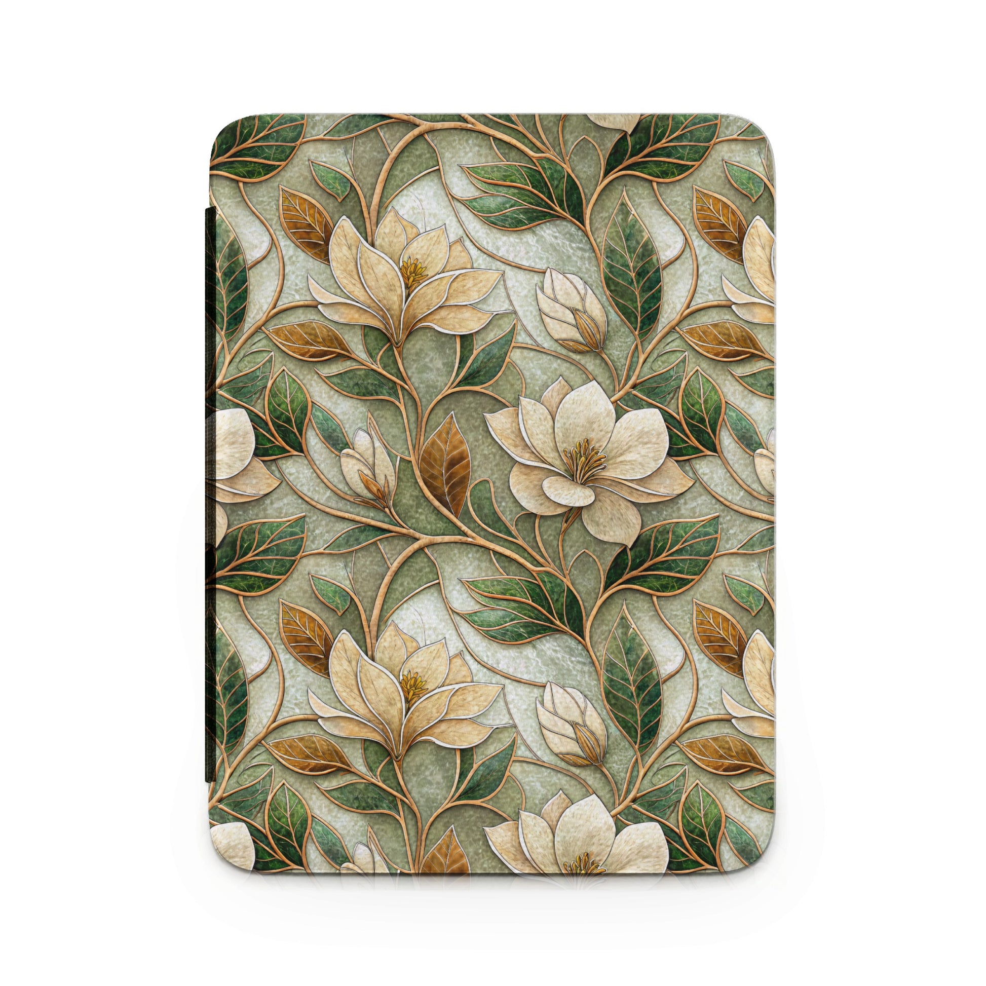 Elegant Floral Pattern Case with Green and Beige Tones