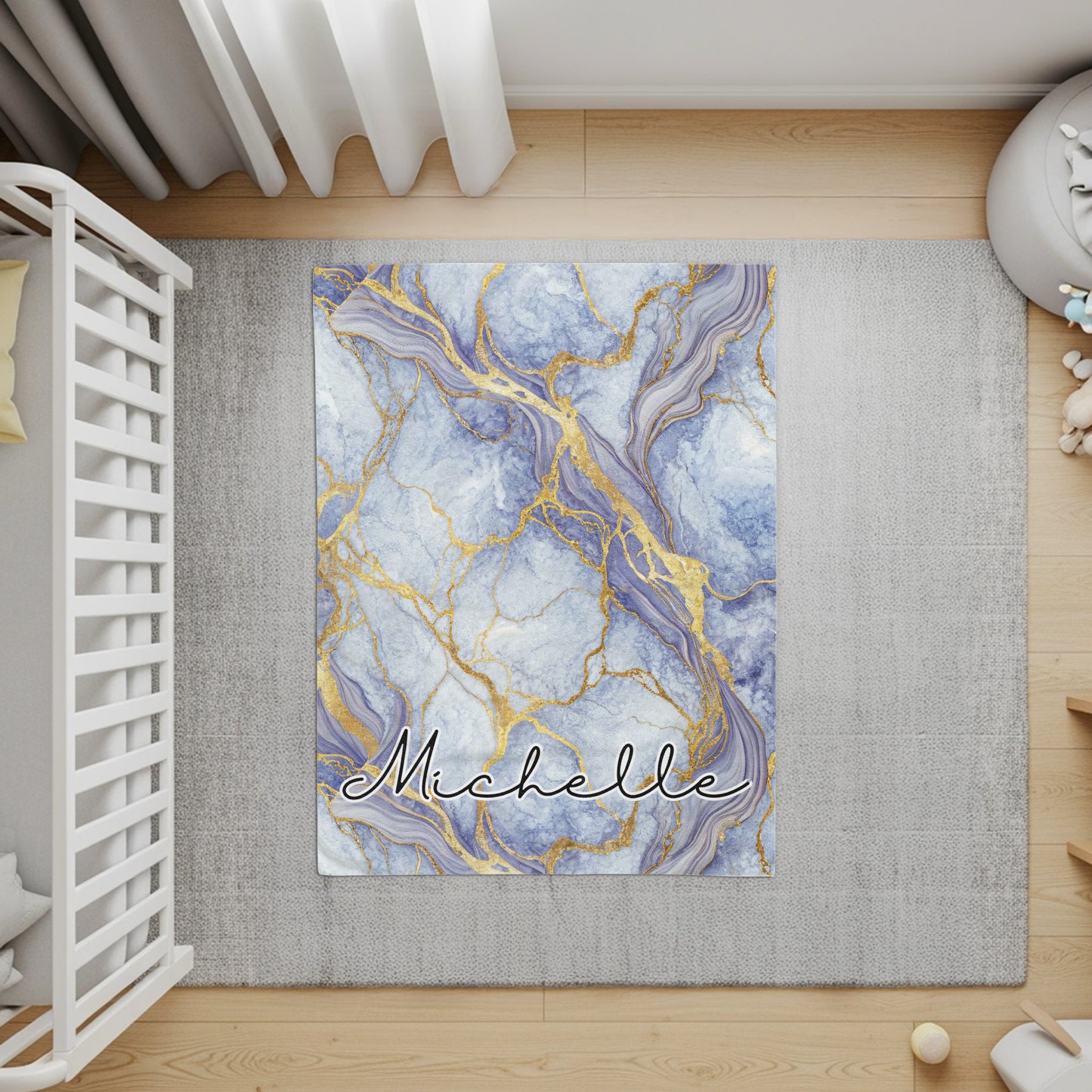 Marble Texture with Golden Veins and Custom Name - Walk Greener