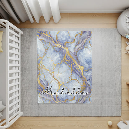 Marble Texture with Golden Veins and Custom Name - Walk Greener