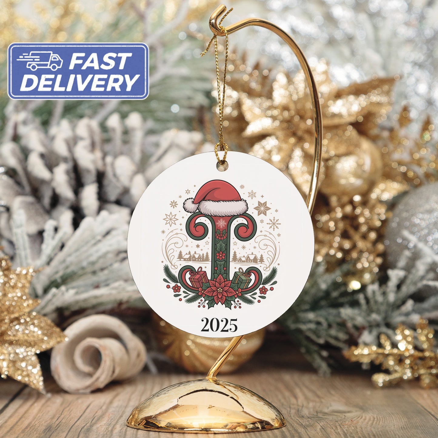Personalized Christmas Santa Hat Ornament product