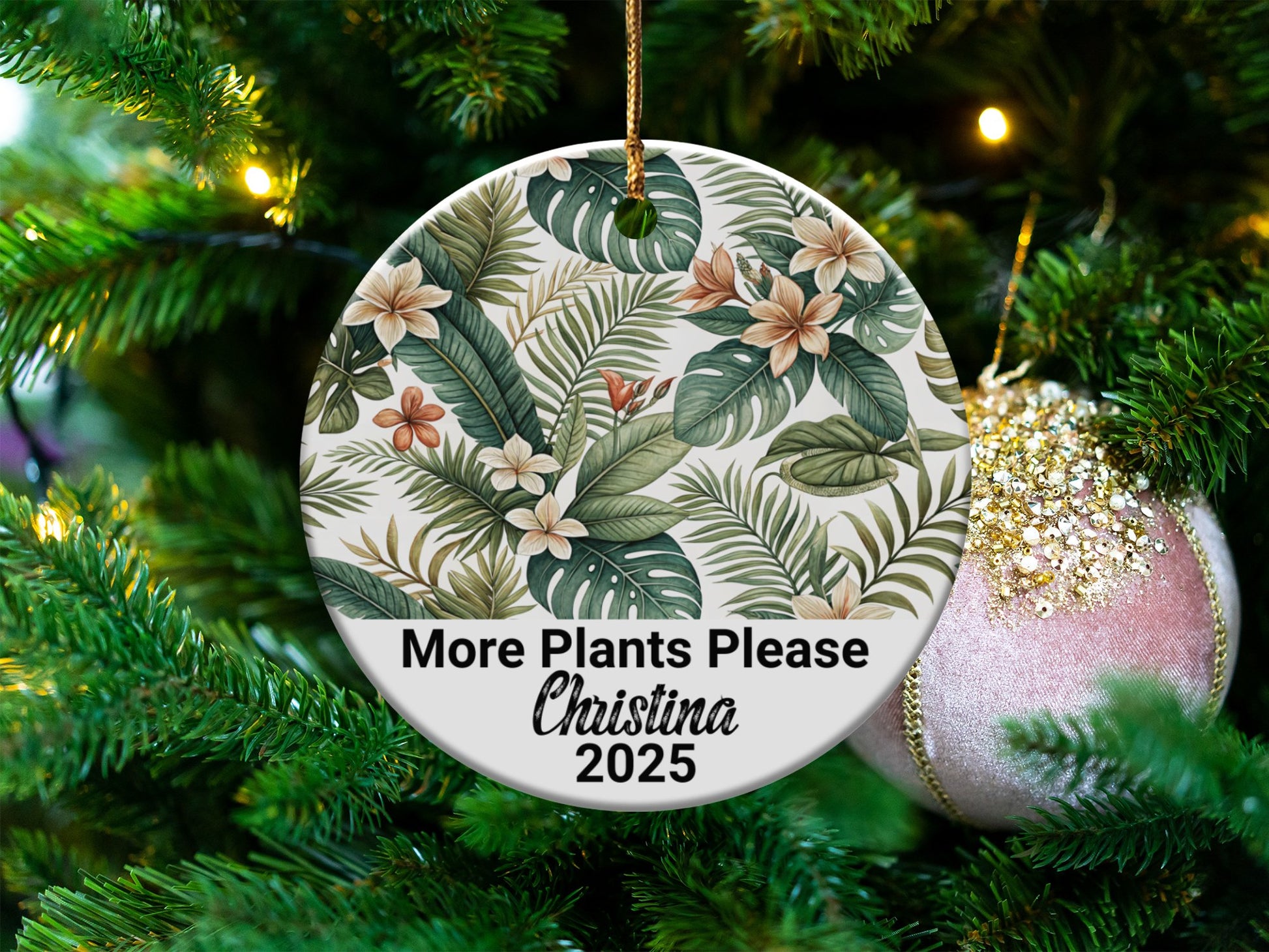 More Plants Please Christina 2025 holiday ornament product