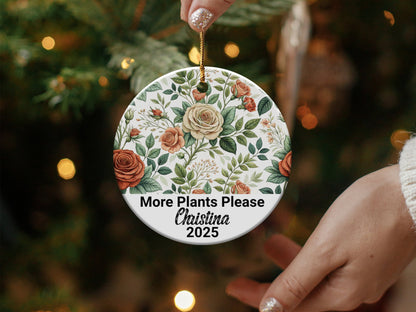 Personalized Floral More Plants Please Ornament product
