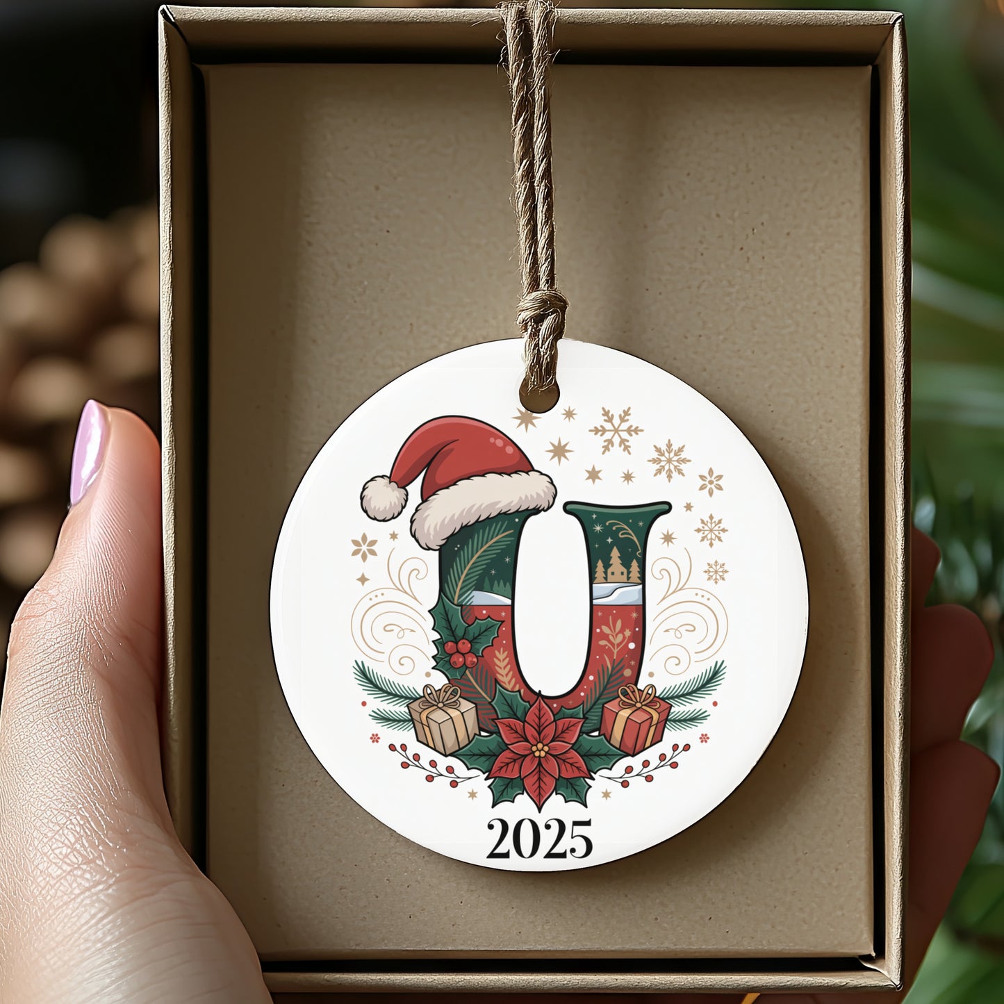 Festive Christmas Ornament with Personalized U 2025 product type
