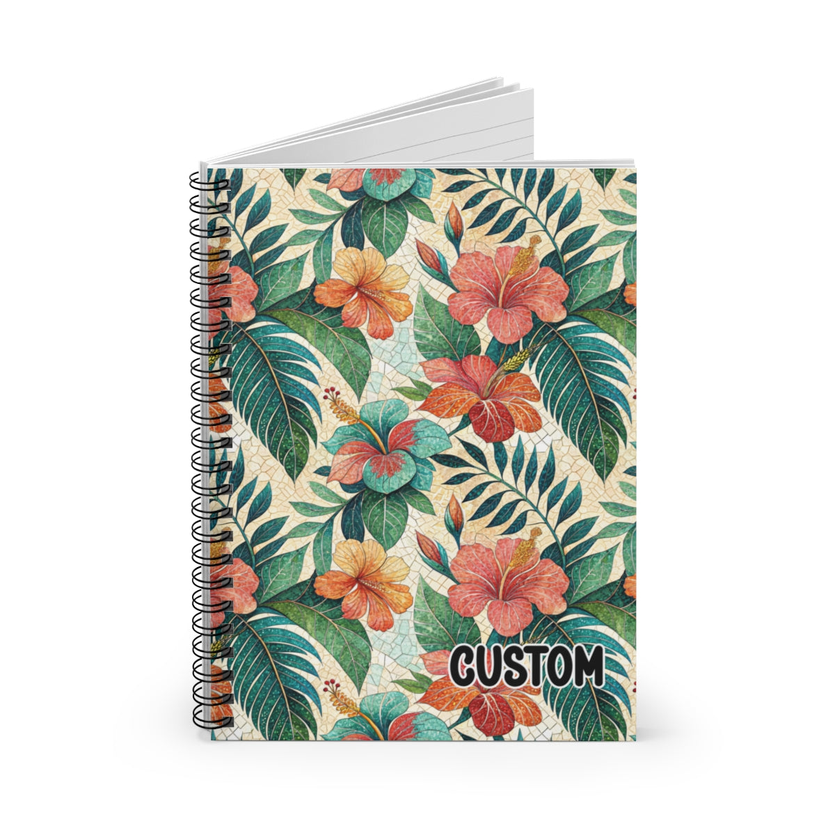 Custom Tropical Floral Design Spiral Notebook