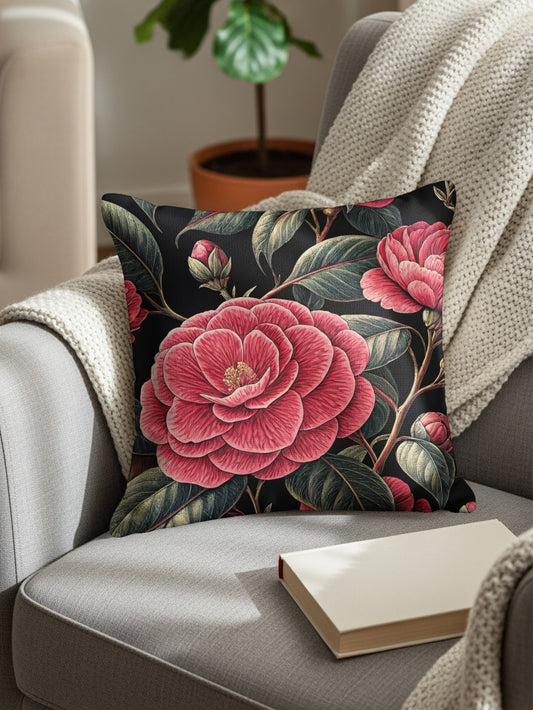 Elegant Pink Floral Pattern Decorative Pillow Product