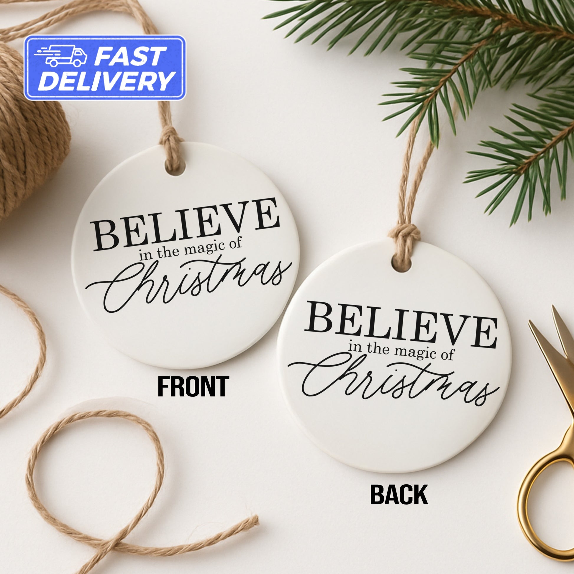Believe in the Magic of Christmas Ornament product type