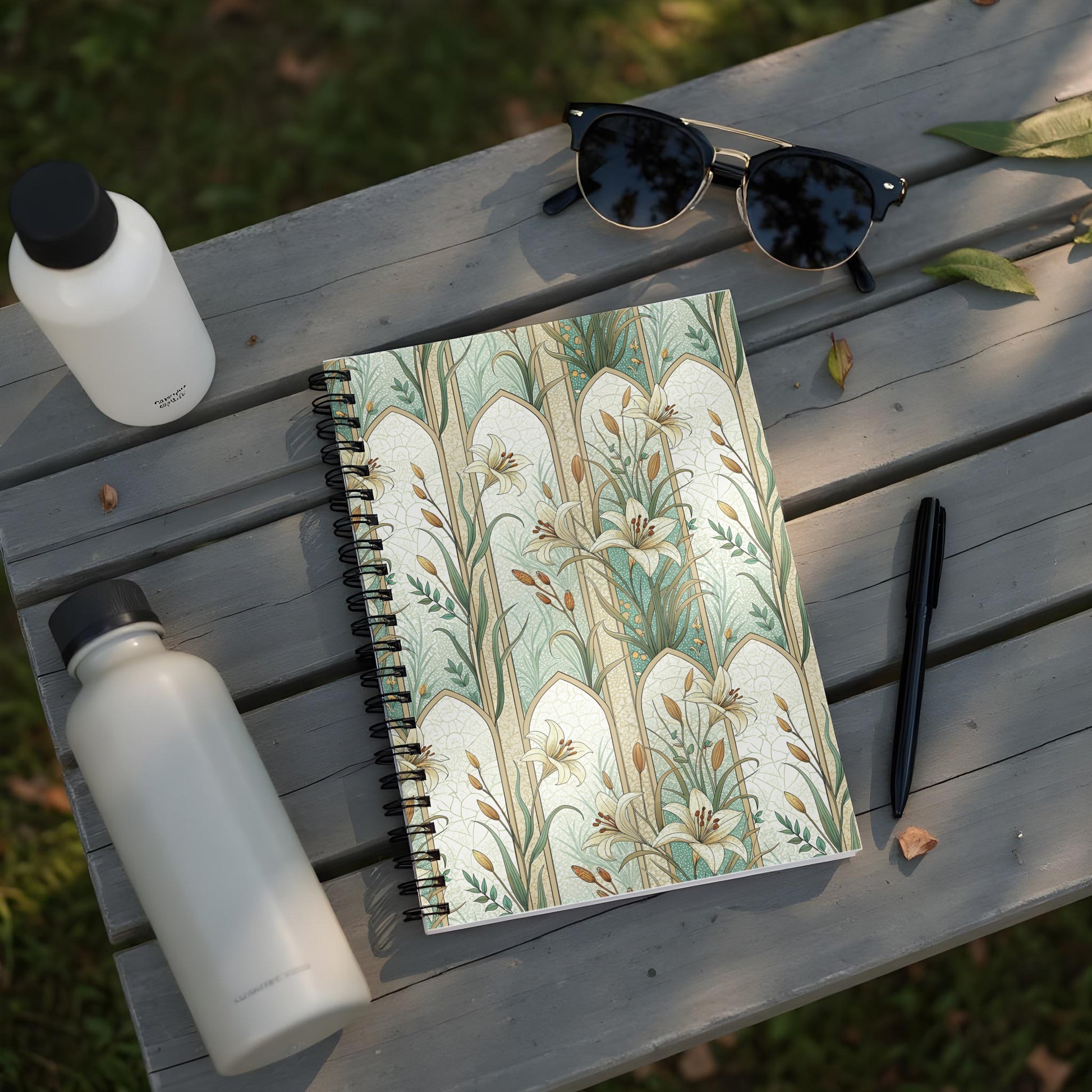 Floral Botanical Design Spiral Bound Notebook