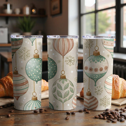 Festive Vintage Ornament Pattern Insulated Tumbler