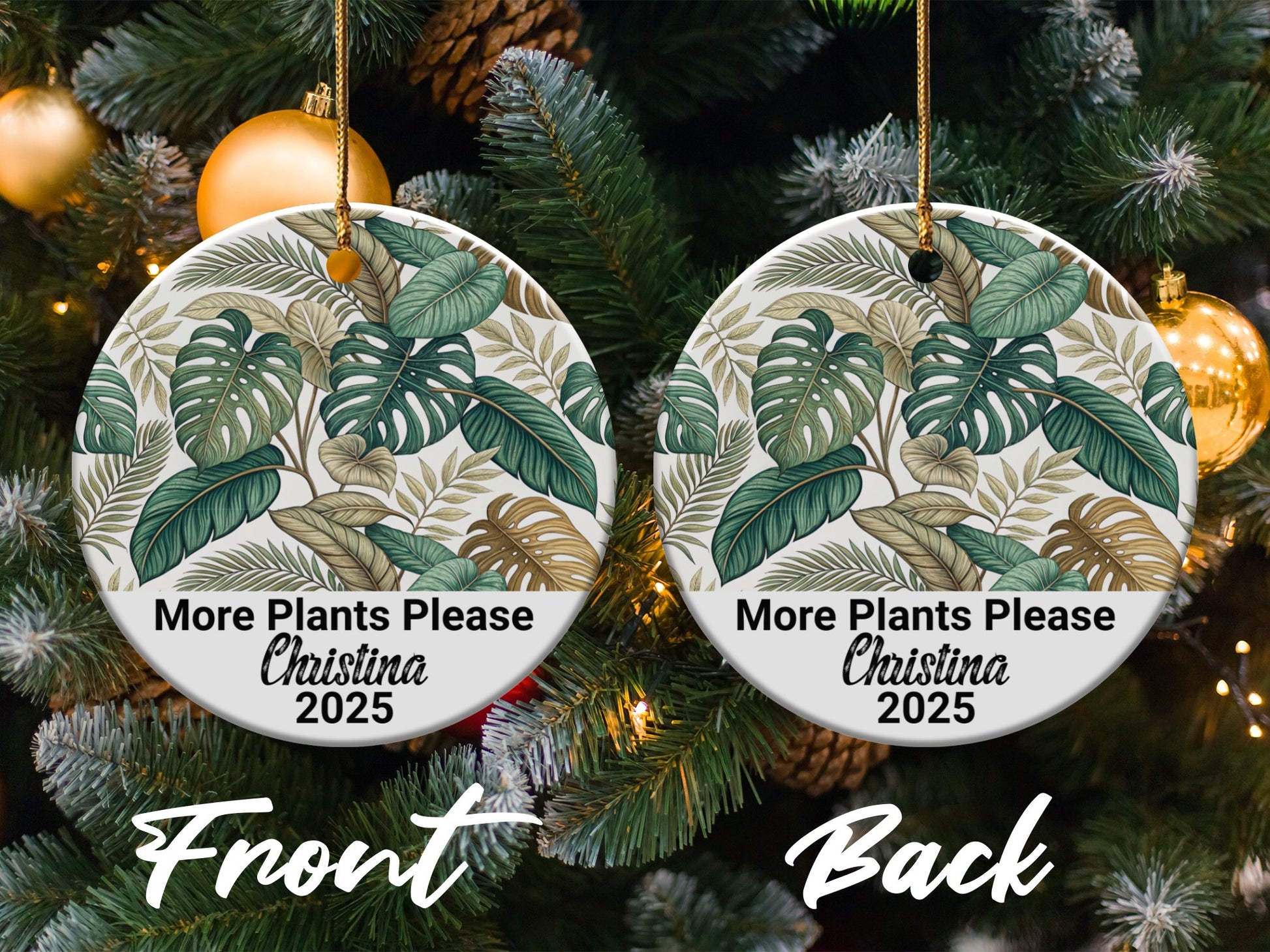Personalized More Plants Please 2025 Ornament product type
