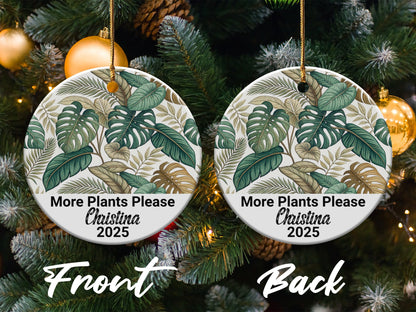Personalized More Plants Please 2025 Ornament product type