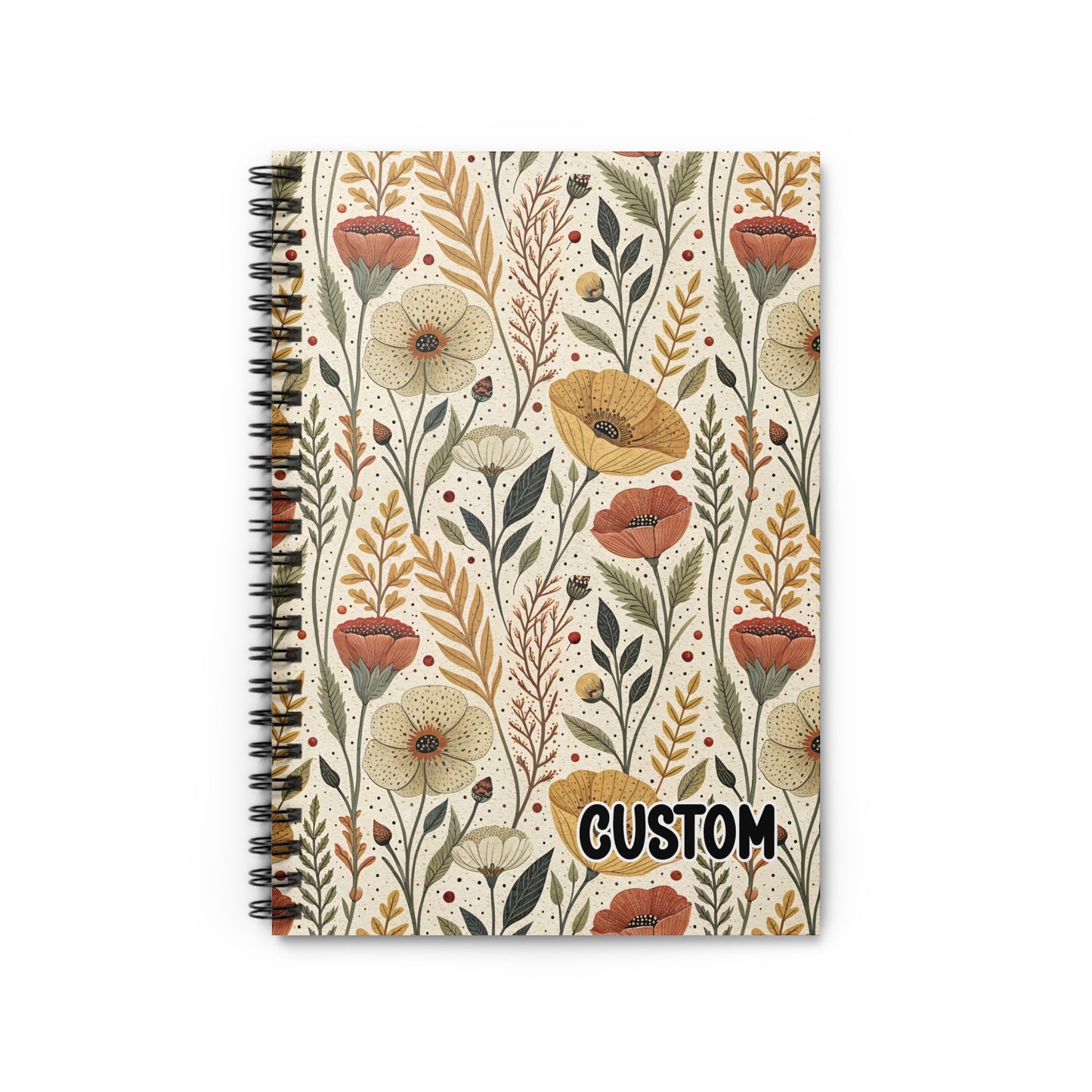Custom Floral Cover Design Spiral Notebook